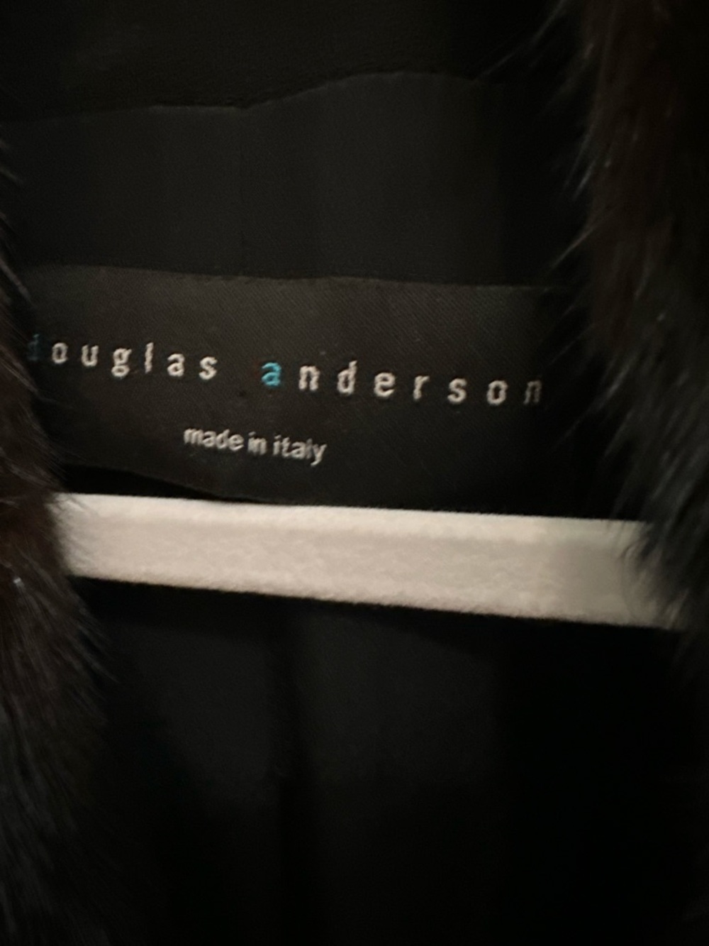 Women's Black Blazer with Dark Faux Fur Trim - Picture 2 of 2